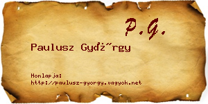 Paulusz György névjegykártya