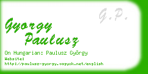 gyorgy paulusz business card